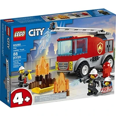 Afbeelding van LEGO City Fire Ladder Truck 60280 bouwkit; leuke brandweerman speelgoed bouwset voor kinderen, nieuw 2021 (88 stuks)