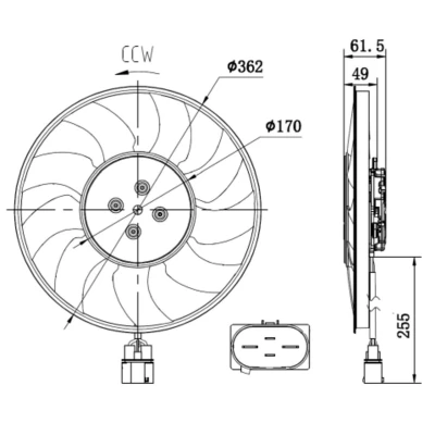 Afbeelding van Koelventilatorwiel NRF 47917
