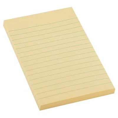 Afbeelding van D.RECT 110519 Sticky Notes zelfklevende notitieblaadjes en voor kantoor 98x150mm 100 vellen geel gelinieerd