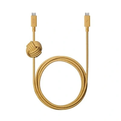 Afbeelding van Native Union Anchor Cable 240W 10ft Versterkte Gevlochten USB C naar PD3.1 Oplaadkabel met Verzwaarde Knoop Voor iPhone 15, 15 Pro Max, MacBook 14&quot;/16&quot; M2, Air 15&quot; M2 (Kraft)