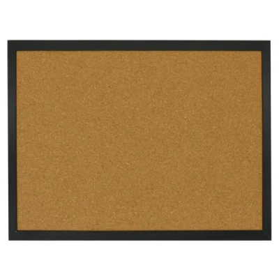 Afbeelding van OWLKELA 40 x 30 1,4 cm prikbord met zwart houten frame, van kurk, memobord bevestigingsmateriaal en drukpennen inbegrepen, frame
