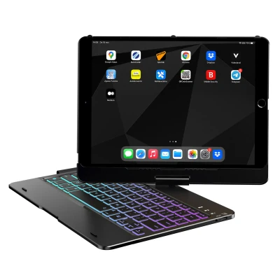 Afbeelding van Tablethoes met toetsenbord 360 Slim Keyboard Bookcase van Accezz Zwart Kunststof