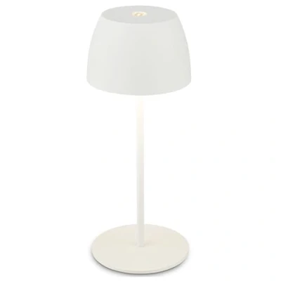 Afbeelding van BRILONER Mini LED tafellamp draadloos IP44 met touch, traploos dimbaar, batterij &amp; lichtbron verwisselbaar, bedlamp, decoratieve lamp, oplaadbare tafellamp, 8x20 cm (DxH), wit