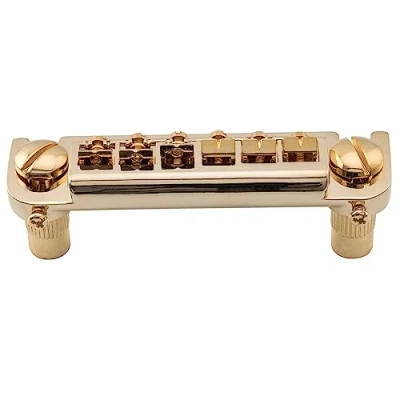 Afbeelding van Musiclily Pro 52,5 mm Badass stijl Verstelbare Wraparound Brug voor Epiphone Les Paul Junior LP Gitaar, Goud
