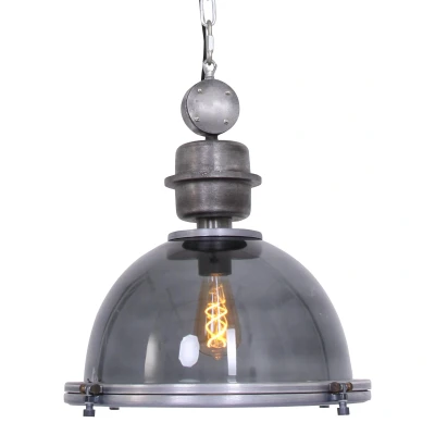 Afbeelding van Steinhauer hanglamp bikkel 1 lichts 45x145 cm grijs