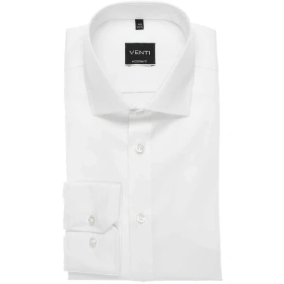 Afbeelding van VENTI modern fit overhemd twill wit Strijkvriendelijk Boordmaat: 45
