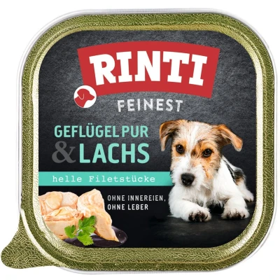 Afbeelding van RINTI Fijnste 11 x 150 g Hondenvoer Puur Gevogelte &amp; Zalm
