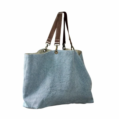 Afbeelding van LOBERON Tas Bente blauw/bruin