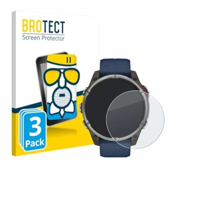 Afbeelding van BROTECT Screenprotector voor Garmin quatix 8 (47 mm) Folie Beschermfolie Beschermglas matte (3 Stuks)