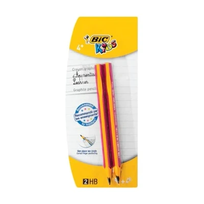 Afbeelding van BIC Kids Jumbo Driehoekige HB Grafiet Potloden voor Beginners Roze Lichamen, Doos van 12 Stuks