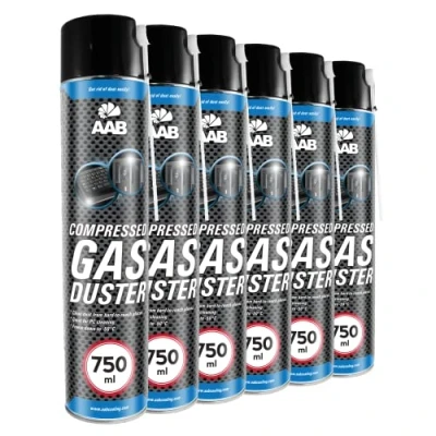 Afbeelding van 6 x AABCOOLING Compressed Gas Duster 750ml Computer Can for Cleaning Computer, Keyboard, and Other Office Equipment, Keyboard Cleaner, Air Blower, Spray, Prime, PC