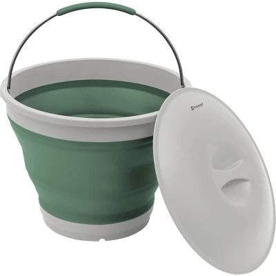 Afbeelding van Outwell Collaps Opvouwbare Emmer Met Deksel 11 Liter Shadow Green Groen Emmers