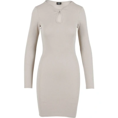 Afbeelding van Urban Classics Damesjurk met lange mouwen, glitterjurk slim fit, maten XS 5XL, witzand., XL