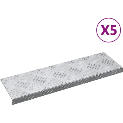 Afbeelding van vidaXL Zilver Aluminium 60 x 18 2.5 cm Traploopplaten