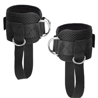 Afbeelding van JJiaoLinin enkelband, 2 stuks enkelbanden voor kabelmachines, fitness, gewatteerde enkelmanchetten, verstelbare fitnessbilspieren, kickback, D ring, kickback spierfitness