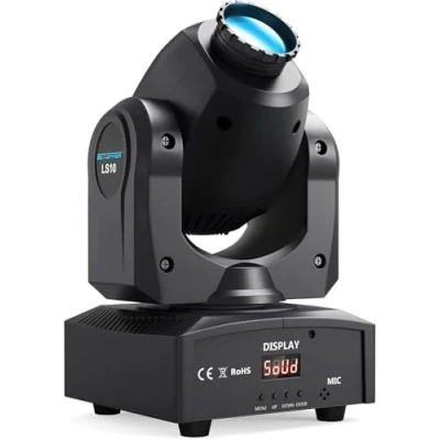 Afbeelding van BETOPPER DJ lampen RGB 3 in 1 LED Moving Head Podiumverlichting met 7 Gobo&#039;s Professionele DMX lampen, ondersteuning voor DMX512, Auto, Sound, Master Slave modi, Discolamp feesten, bruiloften, clubs, bands（1 pakket）