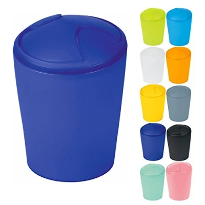 Afbeelding van Spirella Cosmetica emmer Move afvalbak schommeldeksel Plastic 2 liter Navy Blue