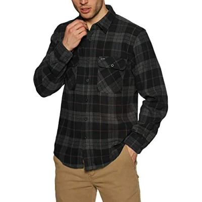 Afbeelding van BRIXTON Bowery L/S Flanel, Zwart/Houtskool, S
