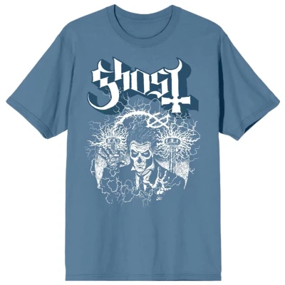 Afbeelding van Ghost Blacklight Blue T shirt blauw S Katoen Heren Band merch, Bands, Duurzaamheid