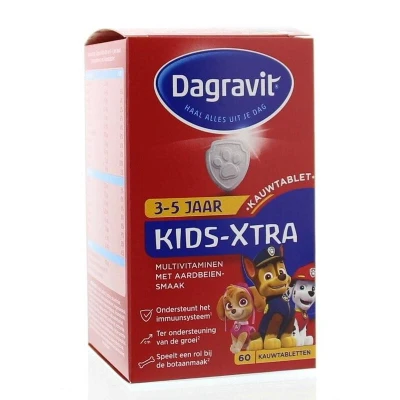 Afbeelding van Dagravit Kids Extra Multivitaminen Kauwtabletten 3/5 jaar 60 stuks