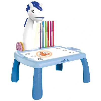 Afbeelding van MaXlife, Tekentafel voor kinderen met eenhoornprojector, Blauw