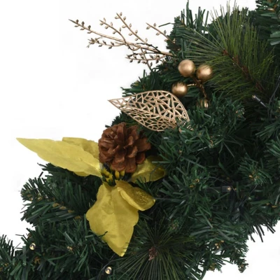 Afbeelding van Kerstboog met LED lampjes 90 cm PVC groen
