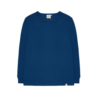 Afbeelding van greenjama Damesshirt met lange mouwen van Derby Rib, GOTS gecertificeerd pyjamabopje, Ultramarijn, 42, 42