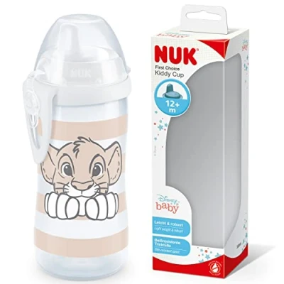 Afbeelding van NUK Eerste keuze+ kinderbeker voor peuters 12 maanden + lekvrije geharde uitloop clip en beschermkap BPA vrij, 300 ml Disney Lion King (10255659) (verpakking kan variëren)
