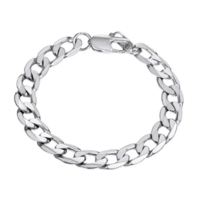 Afbeelding van PROSTEEL Gepersonaliseerde armband voor heren, 6/9/13 mm breed, roestvrij staal, zware schakels, lengte 19 cm/21 cm naar keuze, Taille unique, Niet edelmetaal, zonder steen