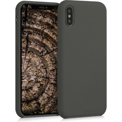 Afbeelding van kwmobile telefoonhoesje geschikt voor Apple iPhone X Hoesje met siliconen coating Smartphone case in olijfgroen