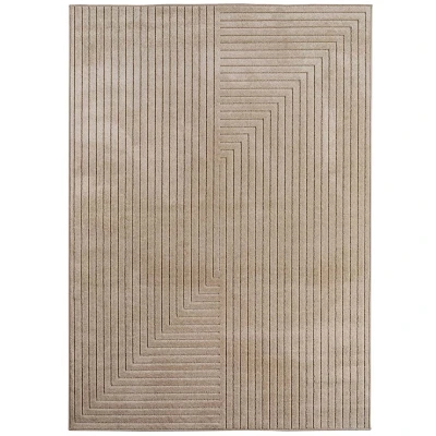 Afbeelding van Scandinavisch Buitenkleed Naara Lini Beige 120x170 Cm