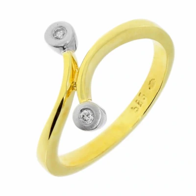 Afbeelding van 0.018ct Diamant Bicolor Gouden Damesring 14 karaats