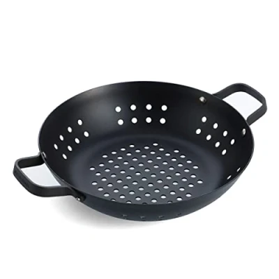 Afbeelding van Merten &amp; Storck Carbon Steel BBQ Wok 30cm PFAS vrij