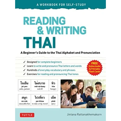Afbeelding van Reading &amp; Writing Thai: A Workbook for Self Study: Beginner&#039;s Guide to the Thai Alphabet and Pronunciation (Free Online Audio Printable Flash Cards)
