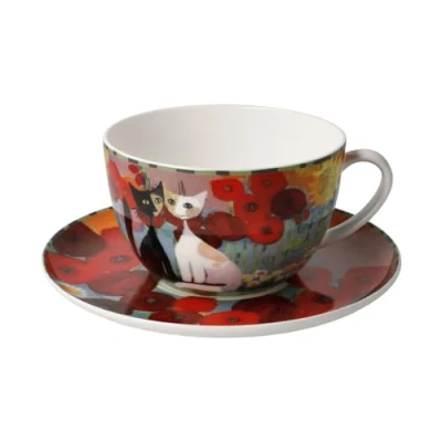 Afbeelding van Goebel Rosina Wachtmeister Kop en schotel Cappuccino Lestate in giardino Porselein 500ml