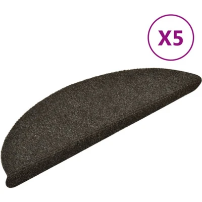 Afbeelding van vidaXL Trapmatten zelfklevend 5 st 56x17x3 cm naaldvilt antracietkleur
