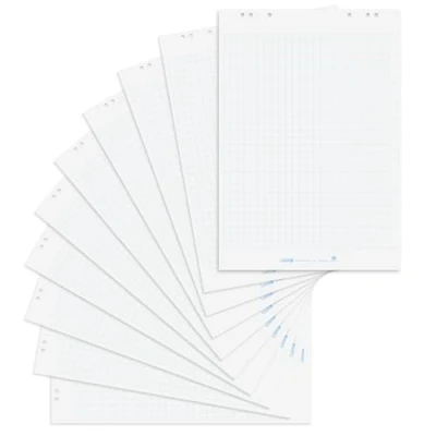 Afbeelding van LANDRE 100050590 Flipchart papier 10 blokken geruit 20 vellen per blok 80 g geruit, gerecycled Blöcke, flach liegend 0