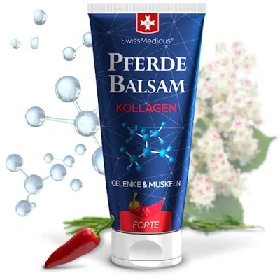 Afbeelding van Extra Paardenbalsem met Collageen en Hyaluronzuur Verwarmende Natuurlijke Kruidenzalf Voor Lichaamstherapie Pijnstilling in het Bewegingsapparaat MSM Magnesium Bioactief Silicium 200 ml