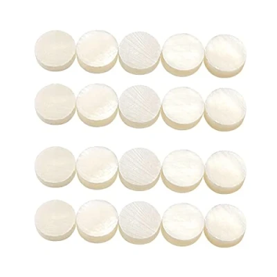 Afbeelding van Create idea 20 STKS Toets Inlay Stippen 6mm Natuurlijke Abalone Shell Dots Markers Decoratie Voor Gitaar Ukulele Bas Mandoline Banjo Wit