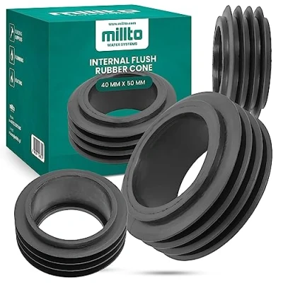 Afbeelding van Millto™ Binnenvlak rubber reduceerstuk toiletpotconus aansluitafdichting Geberit type 40 x 50 mm toiletafdichting rubberen afdichting afvoerpijpconnector afvoerpijp sanitaire connector