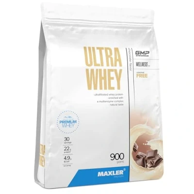 Afbeelding van Maxler Ultra Whey Protein 23 g eiwit per portie Puur weiproteïnepoeder Weiproteïneconcentraat, weiproteïne isolaat, weiproteïnehydrolysaat Met BCAA Chocolade 900g