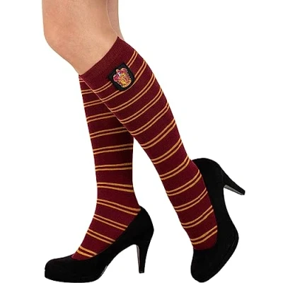 Afbeelding van Funidelia Gryffindor Sokken voor Harry Potter vrouwen De beste nerd merchandise en cadeaus echte fans met Kerstmis, verjaardagen of een speciale gelegenheid Bordeaux rood