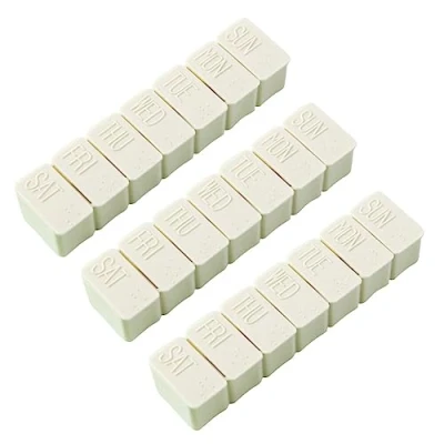 Afbeelding van Set van 3 pillendoos voor 7 dagen, ochtend/avond, medicijndoos, dagelijks gebruik, week, reispillenorganizer medicijnen, vitaminen en voedingssupplementen