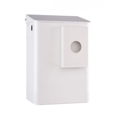 Afbeelding van MediQo line hygiënebak 6 liter + zakjeshouder plastic MQWB6HBKP wit