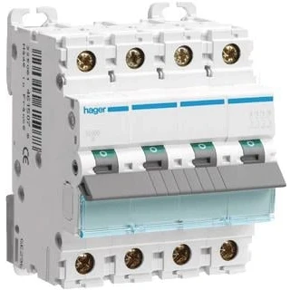 Afbeelding van Hager installatieautomaat 3p n 10ka c karakteristiek 16a 4 modulen ncn616