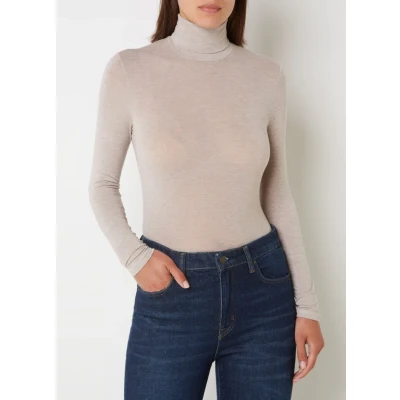 Afbeelding van Oroblu dames Perfect Line longsleeve in kasjmierblend de kleur Beige, maat: XL