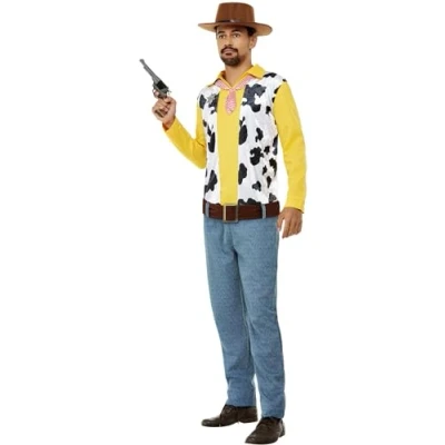 Afbeelding van Smiffy&#039;s Woody Kostuum Tekenfilmachtige Cowboy Man Blauw, Geel, Wit / Beige Large Carnavalskleding Verkleedkleding
