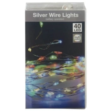 Afbeelding van Enzo LED zilver draadverlichting 40leds multi 5546842