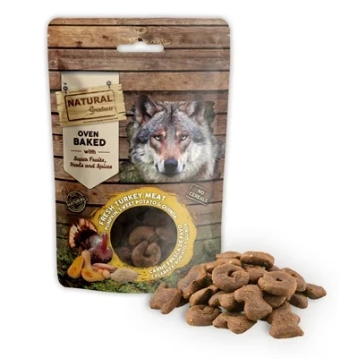 Afbeelding van Natuurlijke Hypoallergene Graanvrije Hondenkoekjes met Kalkoen Pompoen Zoete Aardappel en Quinoa 100g Digestieve Ondersteuning