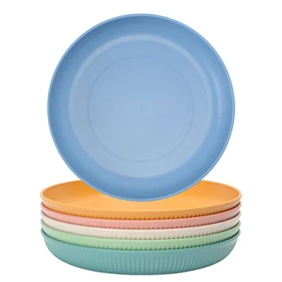 Afbeelding van 6 Diep Plastic Borden Stuks Onbreekbare en Herbruikbare Lichtgewicht Dinerborden Camping Set Zomer Picknick